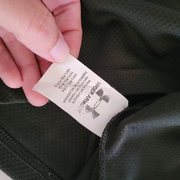 Under Armour Camping Long-Sleeve Tee Green Orange Wicking Green Orange Size 5 - Picture 3 of 7